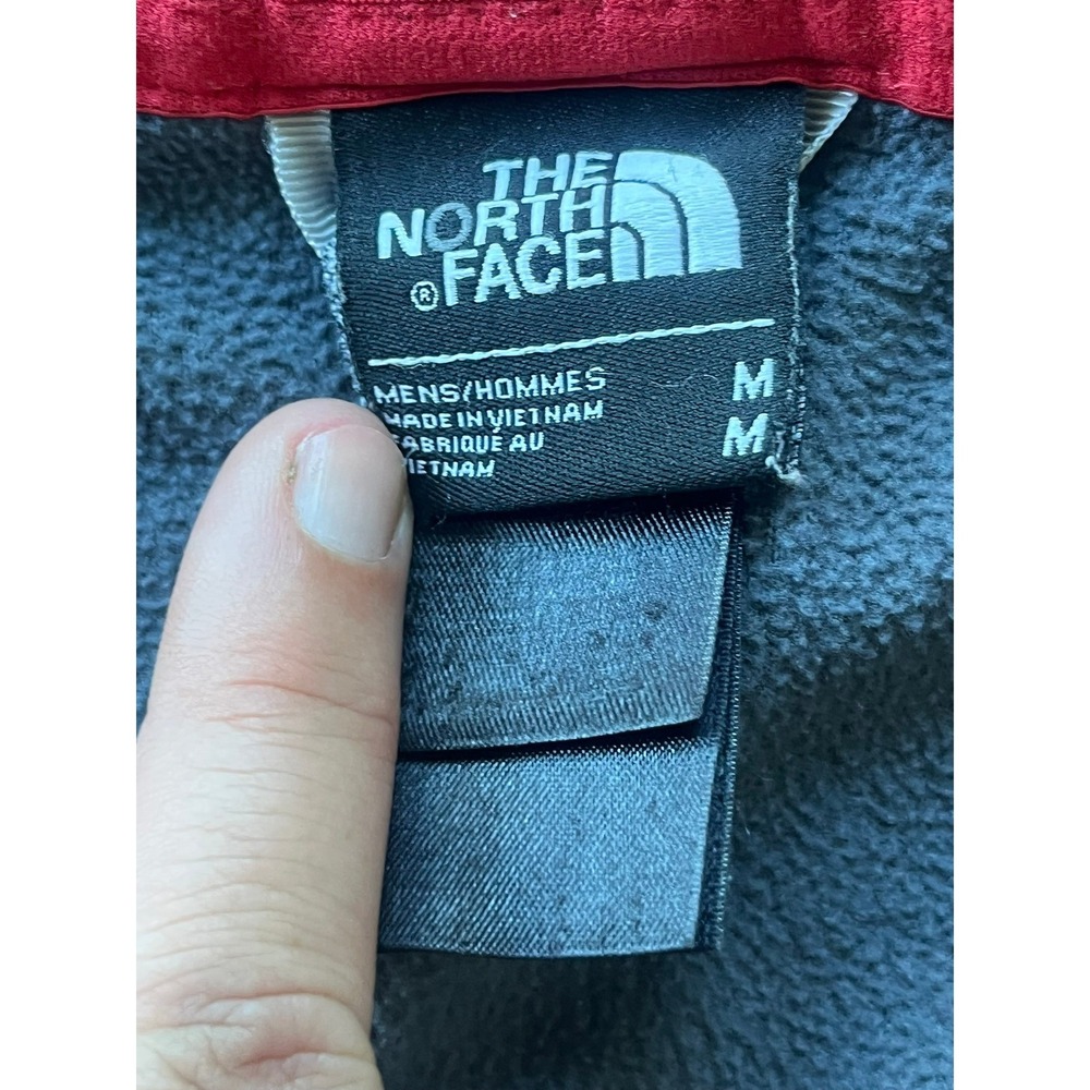 The North Face Mens Gray Pink Quarter Zip Fleece Pullover Thumbhole Sleeve - Picture 5 of 7